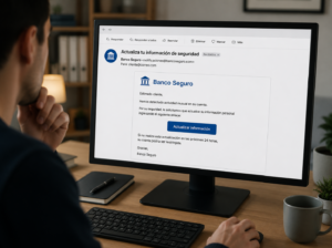 Los ciberdelincuentes envían correos electrónicos que imitan a la entidad financiera para obtener información confidencial.